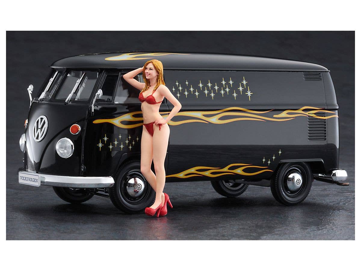 Hasegawa 1/24 VW TYPE 2 DELIVERY VAN 'FIRE PATTERN' w/BLOND FIRL'S FIGURE (SP464) | 4967834522640