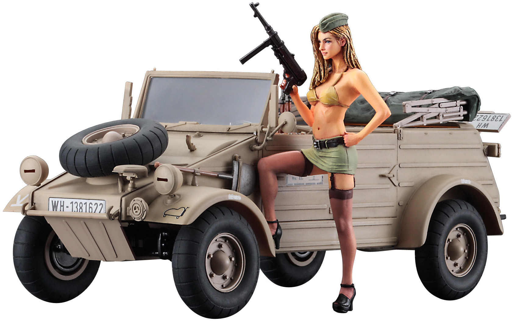Hasegawa 1/24 Pkw.K1 KÜBELWAGEN TYPE 82 (Balloon Tire) w/BLOND GIRL’S FIGURE