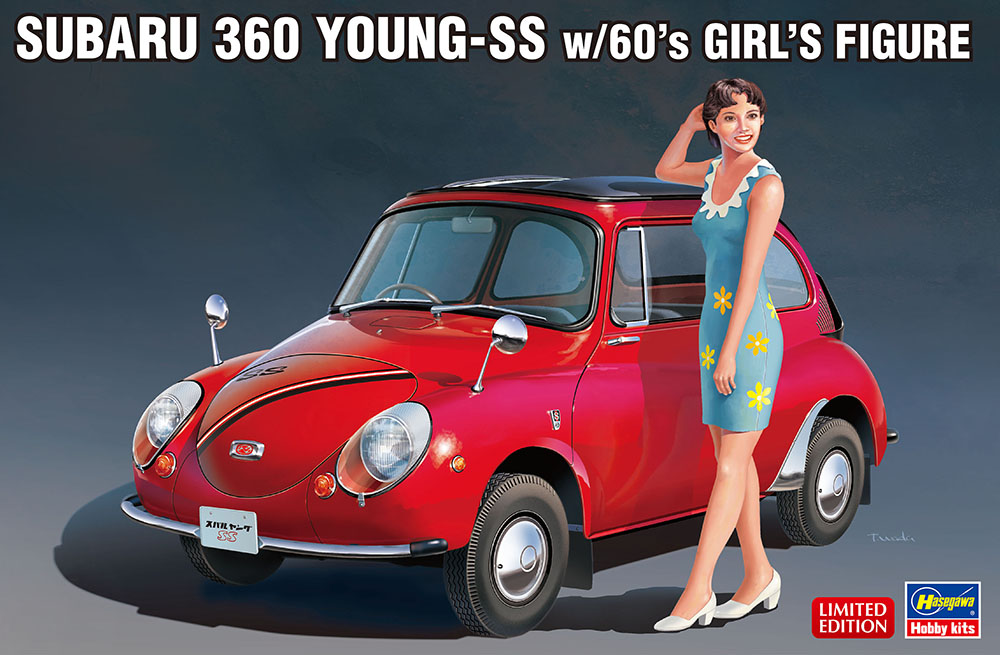 Hasegawa 1/24 Subaru 360 Young-SS W/60's Girl's Figure | 4967834522916