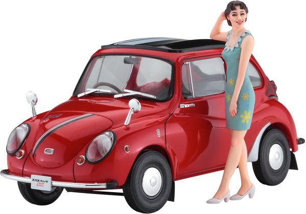 Hasegawa 1/24 Subaru 360 Young-SS W/60's Girl's Figure