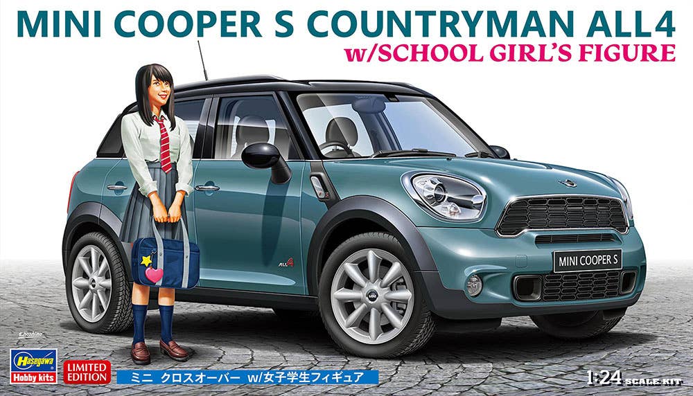 Hasegawa 1/24 MINI COOPER S COUNTRYMAN ALL4 w/SCHOOL GIRL’S FIGURE | 4967834523593