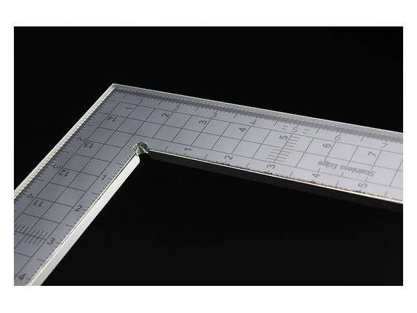 Hasegawa CUTTING SCALE (L Type / Stainless Edge) (size: 15cm x 9 cm) (TT115) | 4967834716155