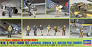 Hasegawa [X72-8] 1:72 W.W.II PILOT FIGURE SET (JAPANESE, GERMAN, U.S./BRITISH PILOT FIGURES) | 4967834351080