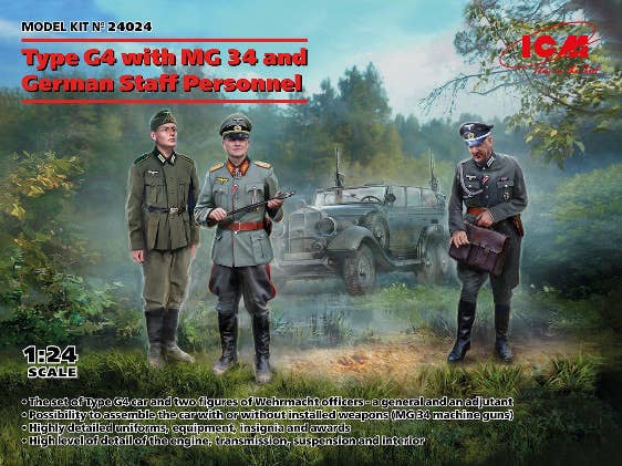 ICM 1/24 Type G4 Car with MG 34 and German Staff Personnel | 4823044410187