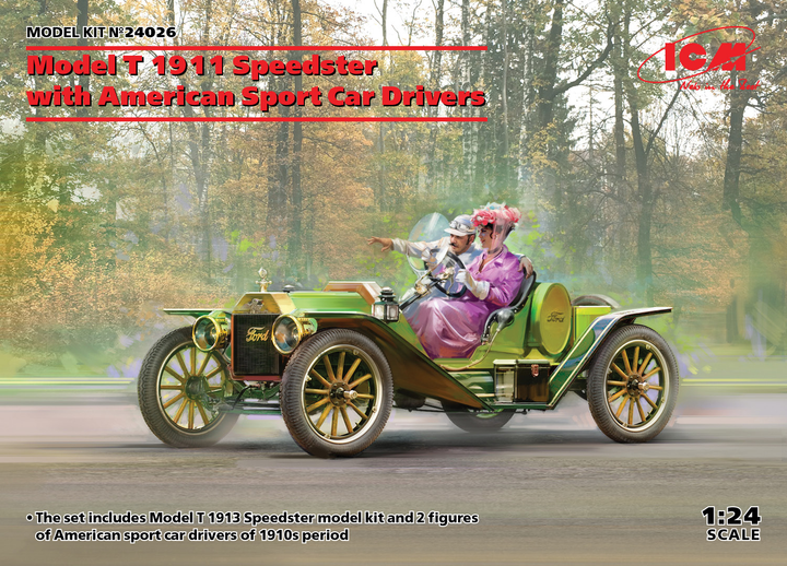 ICM 1/24 Model T 1913 Speedster with American Sport Car Drivers | 4823044406593