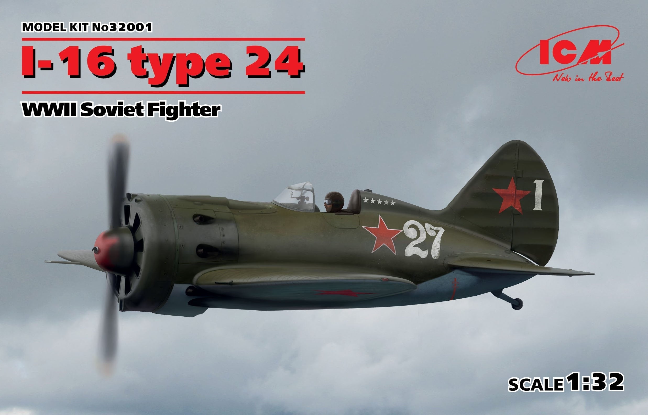 ICM 1/32 I-16 type 24, WWII Soviet Fighter - UPC 5907747901537