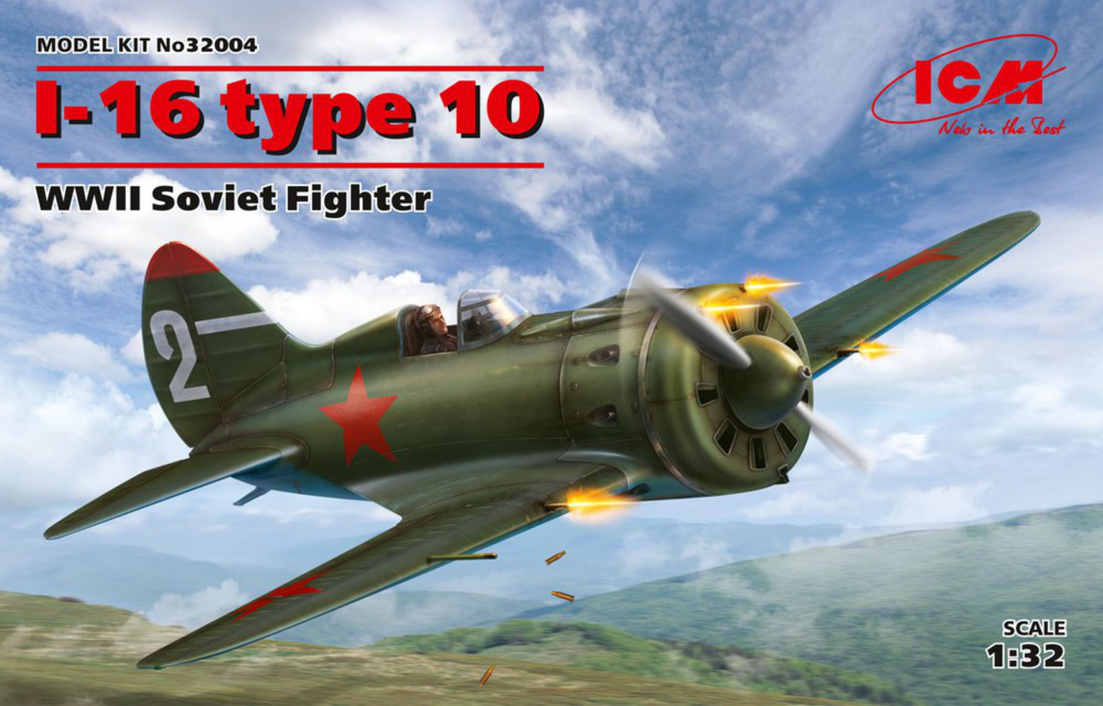 ICM 1/32 I-16 type 10, WWII Soviet Fighter - UPC 5907747901711