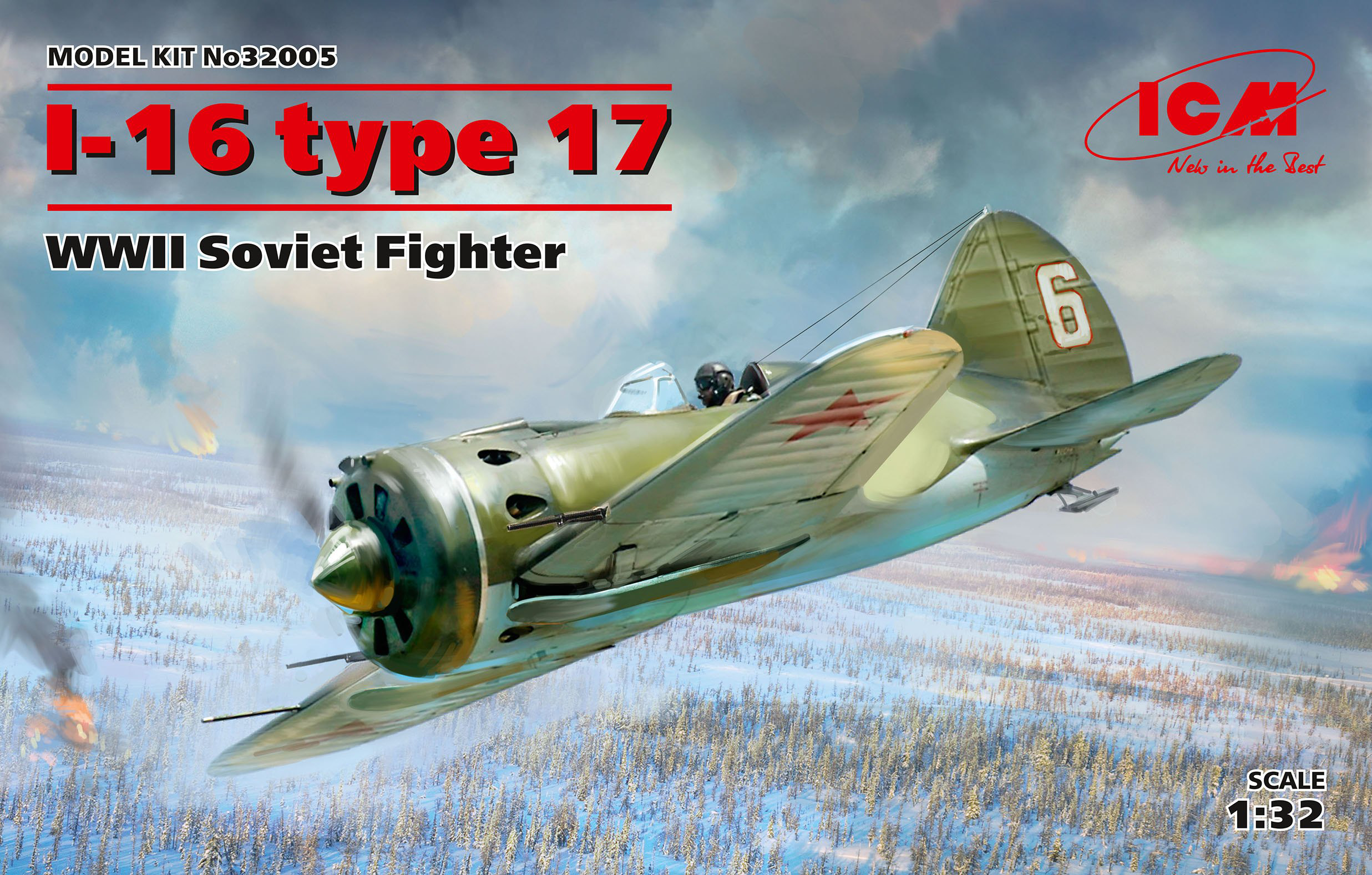 ICM 1/32 I-16 type 17, WWII Soviet Fighter | 4823044405817