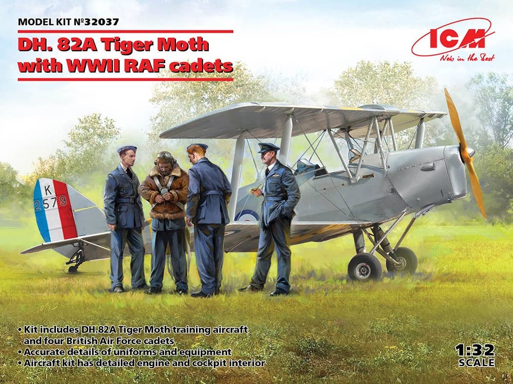 ICM 1/32 DH. 82A Tiger Moth with WWII RAF Cadets | 4823044407798