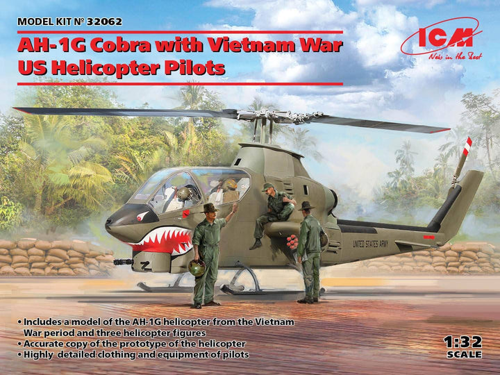 ICM 1/32 AH-1G Cobra with Vietnam War US Helicopter Pilots | 4823044407774