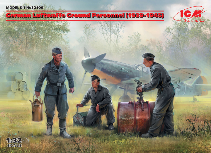 ICM 1/32 German Luftwaffe Ground Personnel (1939-1945) (3 figures) (100% new molds) | 4823044406104