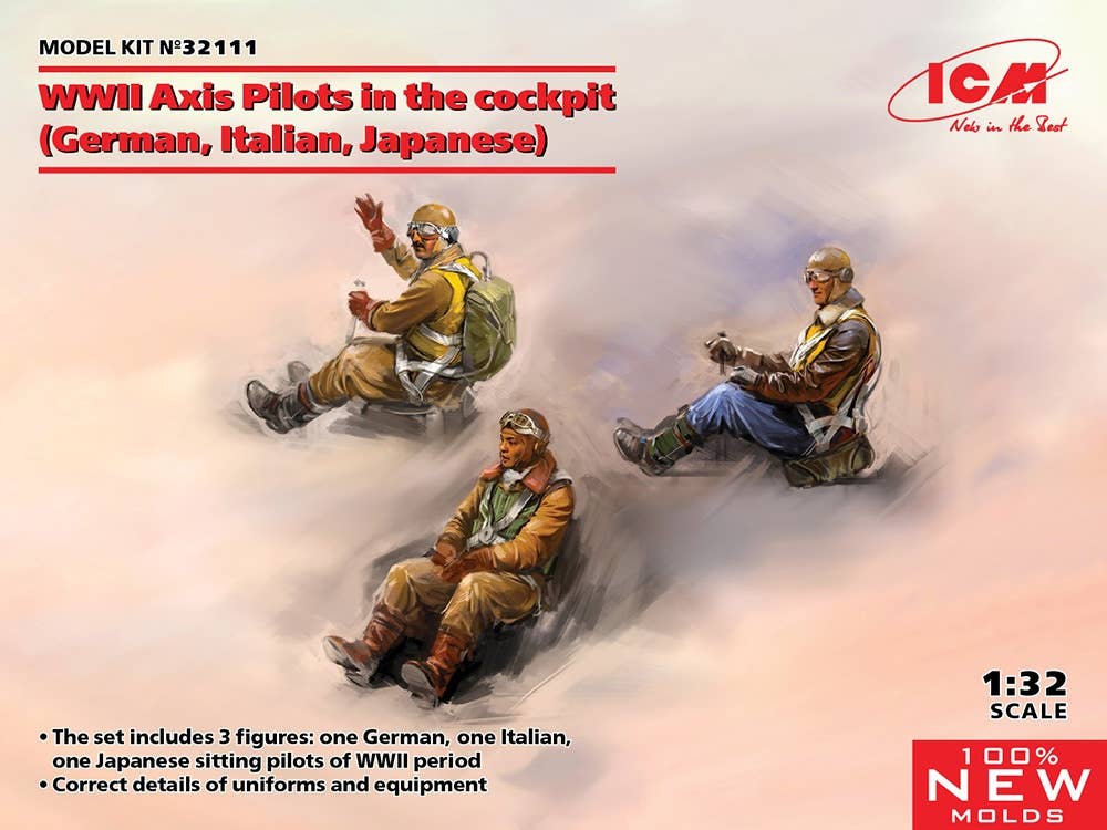 ICM 1/32 WWII Axis Pilots in the Cockpit (German, Italian & Japanese) | 4823044408023
