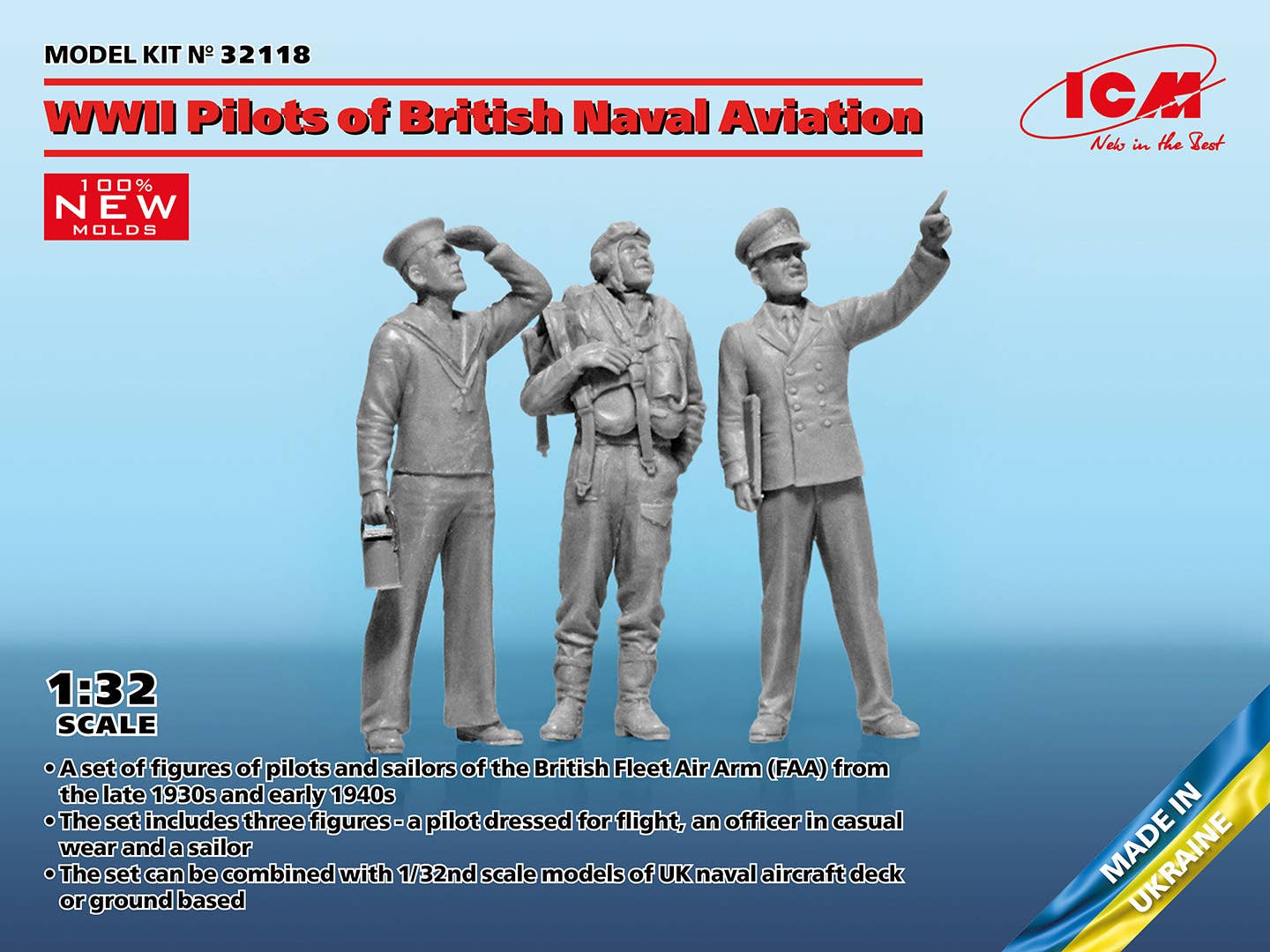 ICM 1/32 WWII Pilots of British Naval Aviation (100% new molds), Figure | 4823044409846