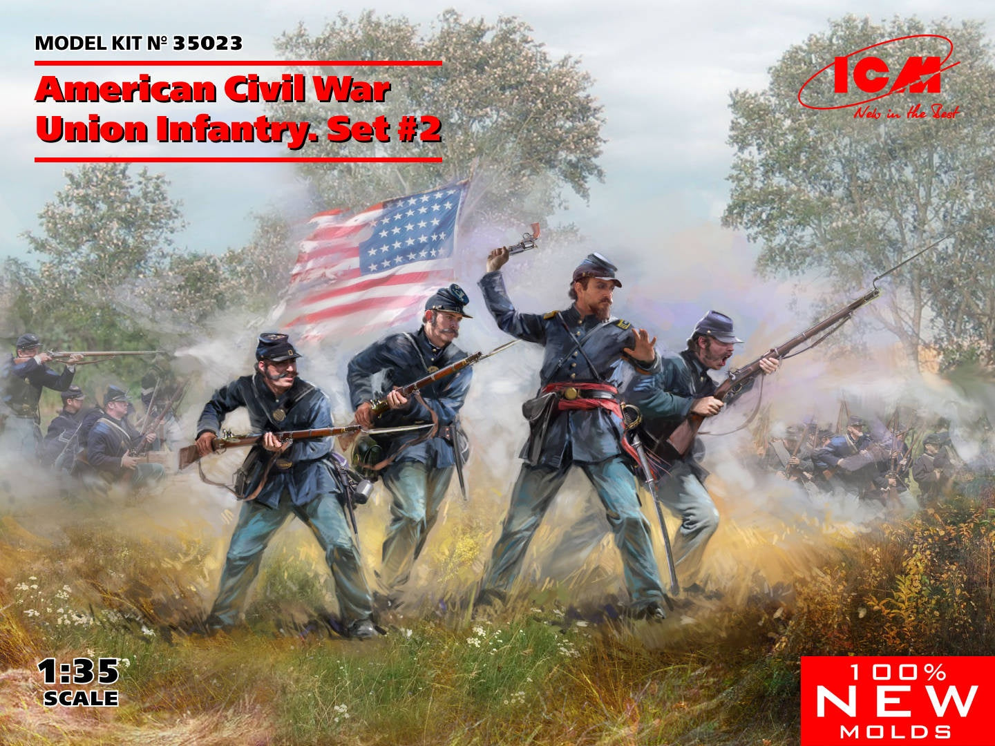 ICM 1/35 American Civil War Union Infantry. Set #2 (100% new molds) - UPC 5907747900387