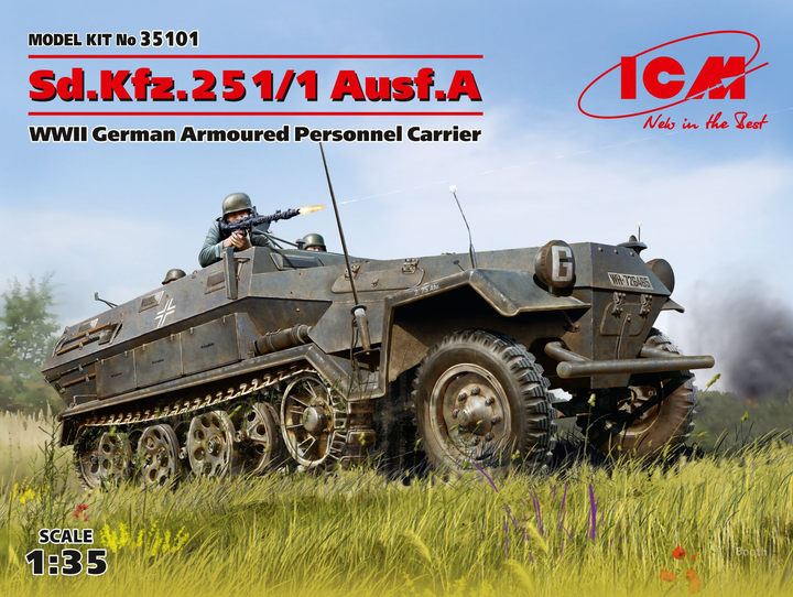 ICM 1/35 Sd.Kfz.251/1 Ausf.A, WWII German Armoured Personnel Carrier | 4823044404599