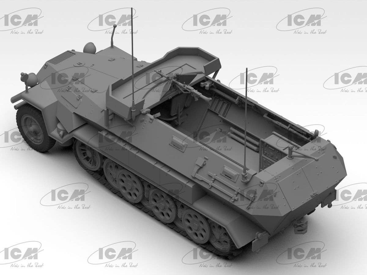 ICM 1/35 'Beobachtungspanzerwagen' Sd.Kfz.251/18 Ausf.A, WWII German Observation Vehicle with crew | 4823044410774