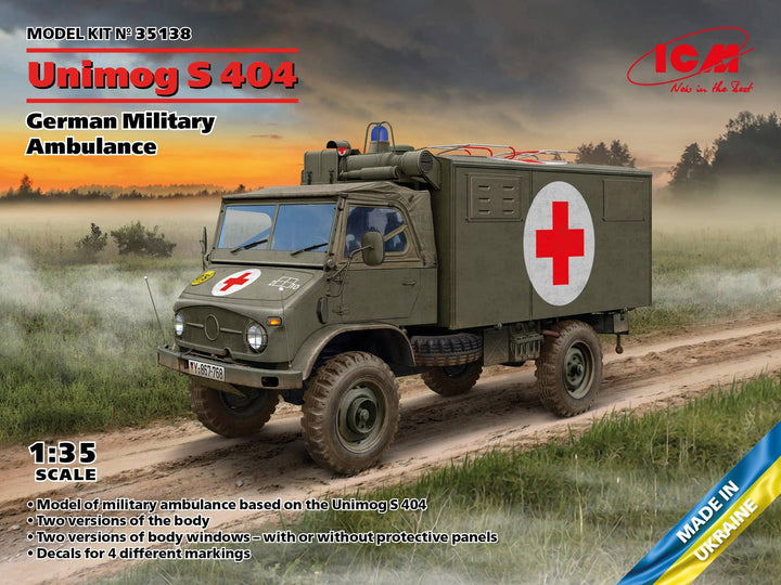 ICM 1/35 Unimog S 404, German Military Ambulance, Vehicle | 4823044409600
