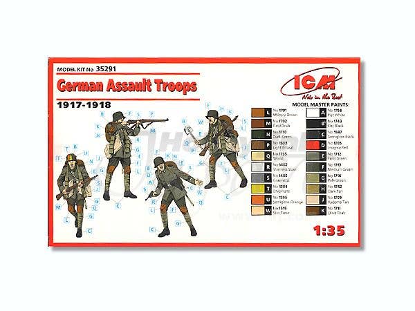 ICM 1/35 German Assault Troops (1917-1918) (4 figures - 1 unterofficer, 3 soldiers) | 4823044400829