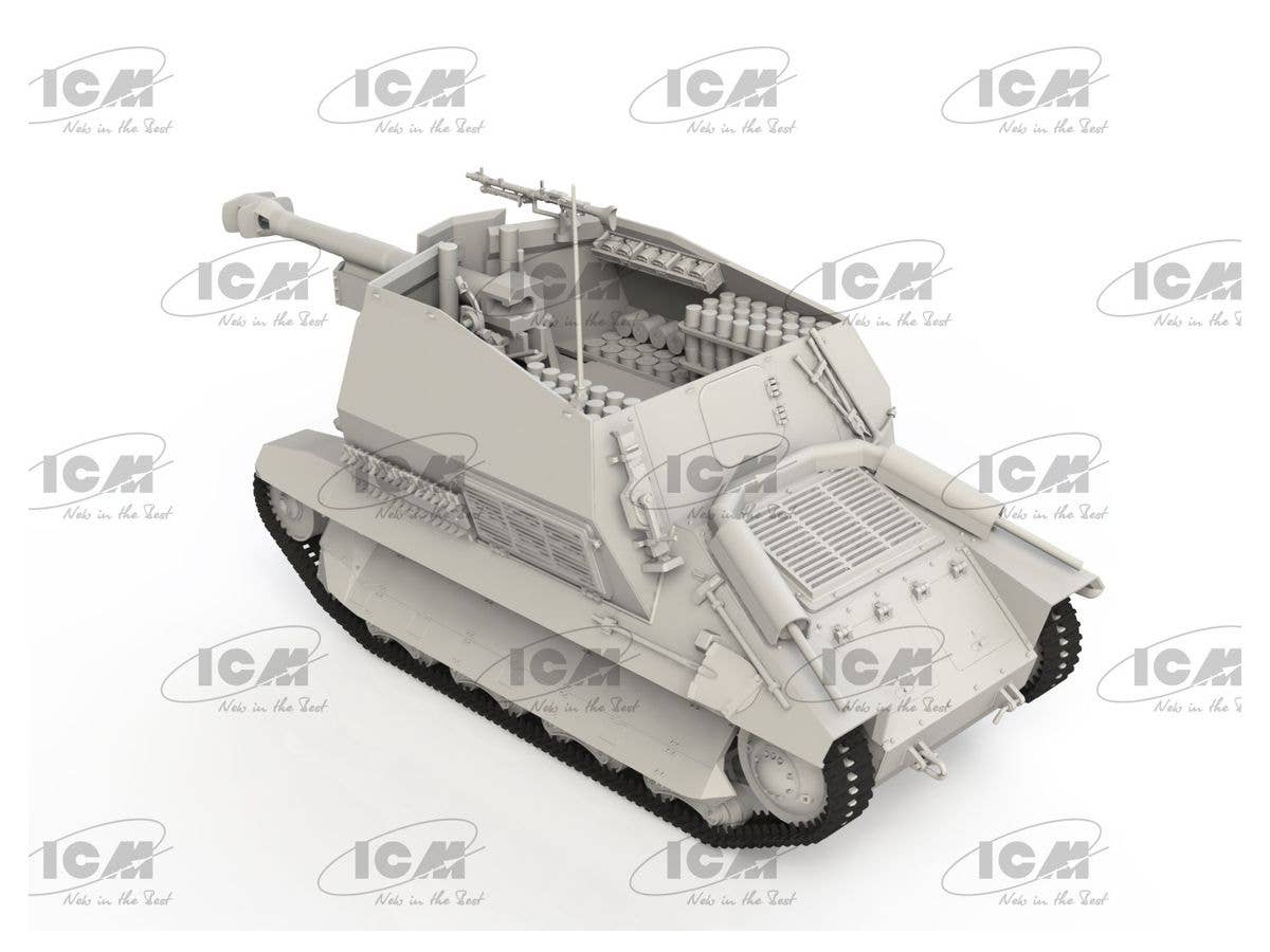 ICM 1/35 10.5cm leFH 16(Sf) auf Geschutzwagen FCM36(f), WWII German self-propelled howitzer | 4823044408832