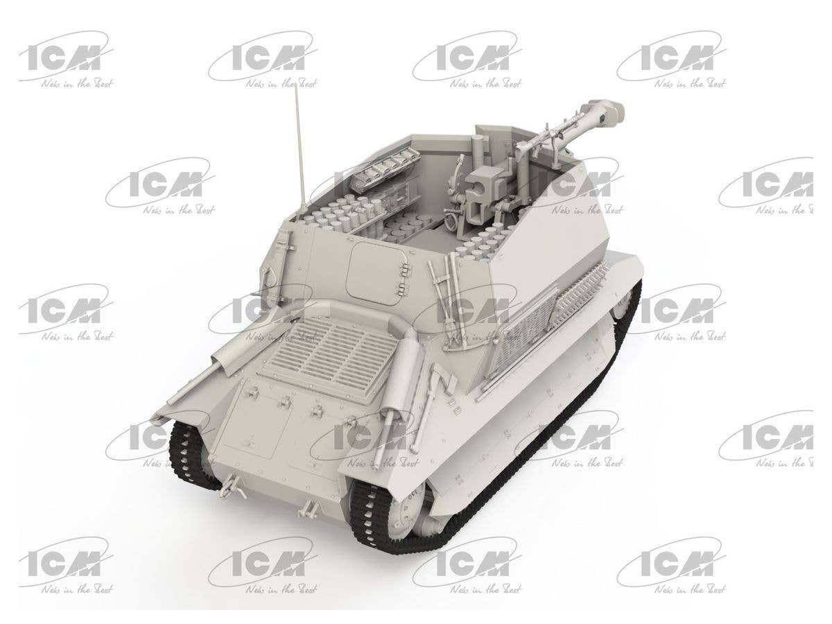 ICM 1/35 10.5cm leFH 16(Sf) auf Geschutzwagen FCM36(f), WWII German self-propelled howitzer | 4823044408832