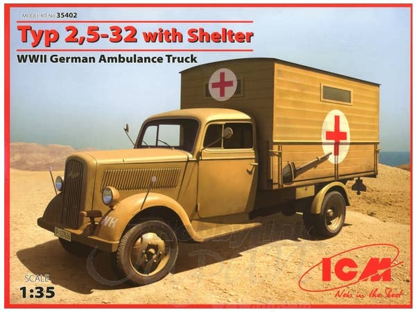 ICM Typ 2,5-32 with Shelter, WWII German Ambulance Truck | 4823044403165