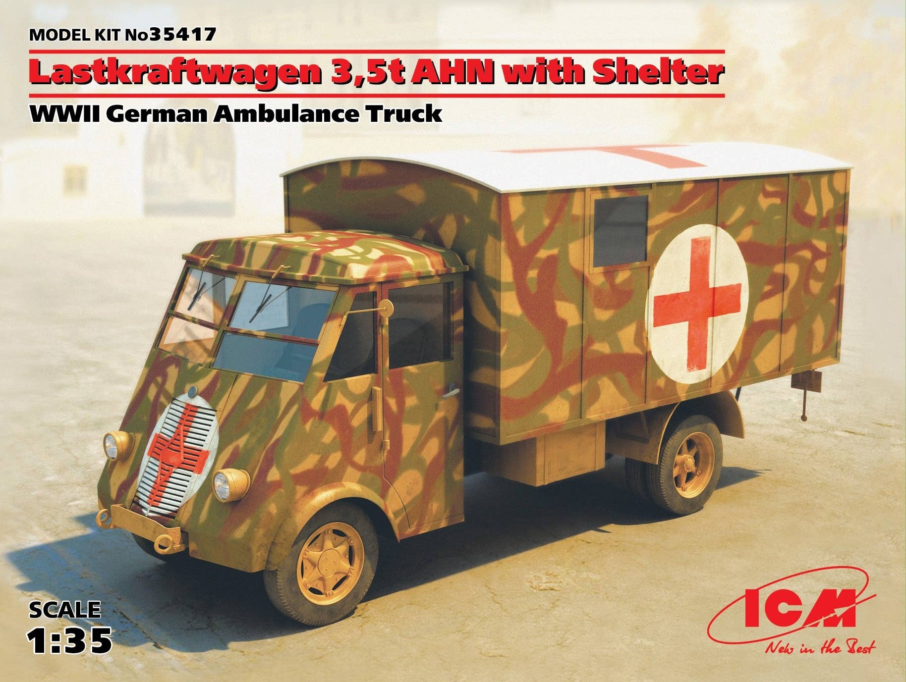 ICM Lastkraftwagen 3,5 t AHN with Shelter, WWII German Ambulance Truck | 4823044403639