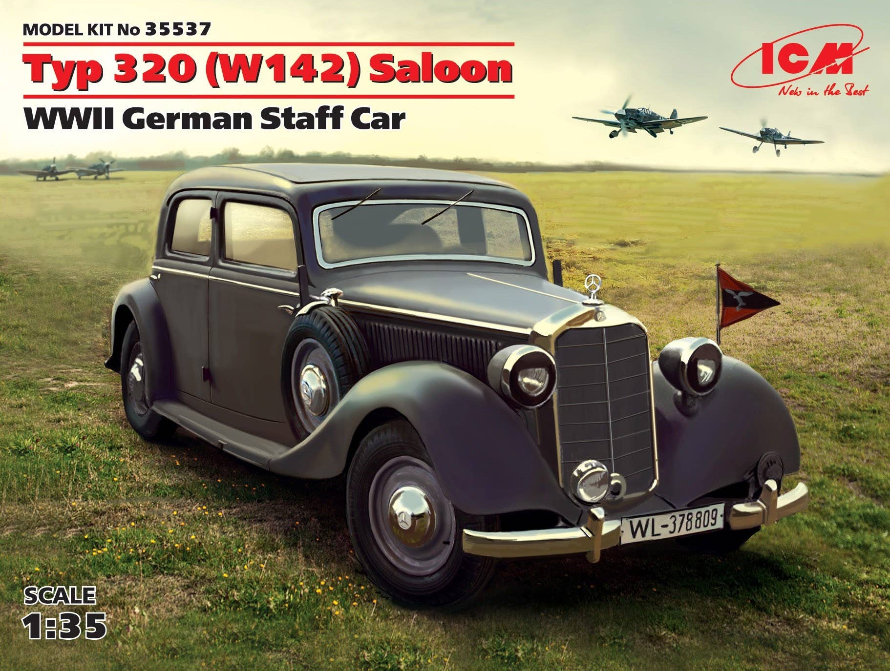 ICM 1/35 Typ 320 (W142) Saloon, WWII German Staff Car | 4823044402779
