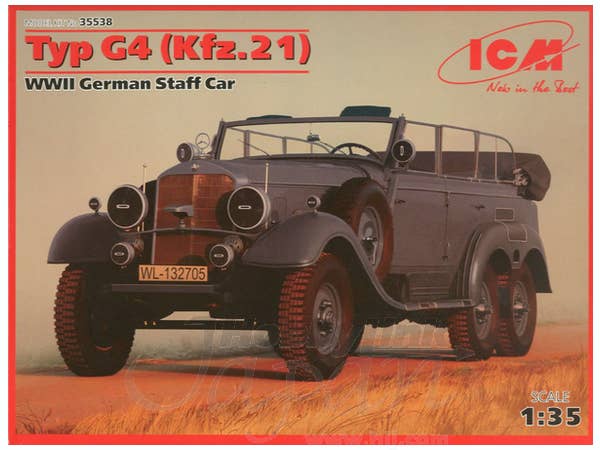 ICM 1/35 Typ G4 (Kfz.21), WWII German Staff Car | 4823044402977