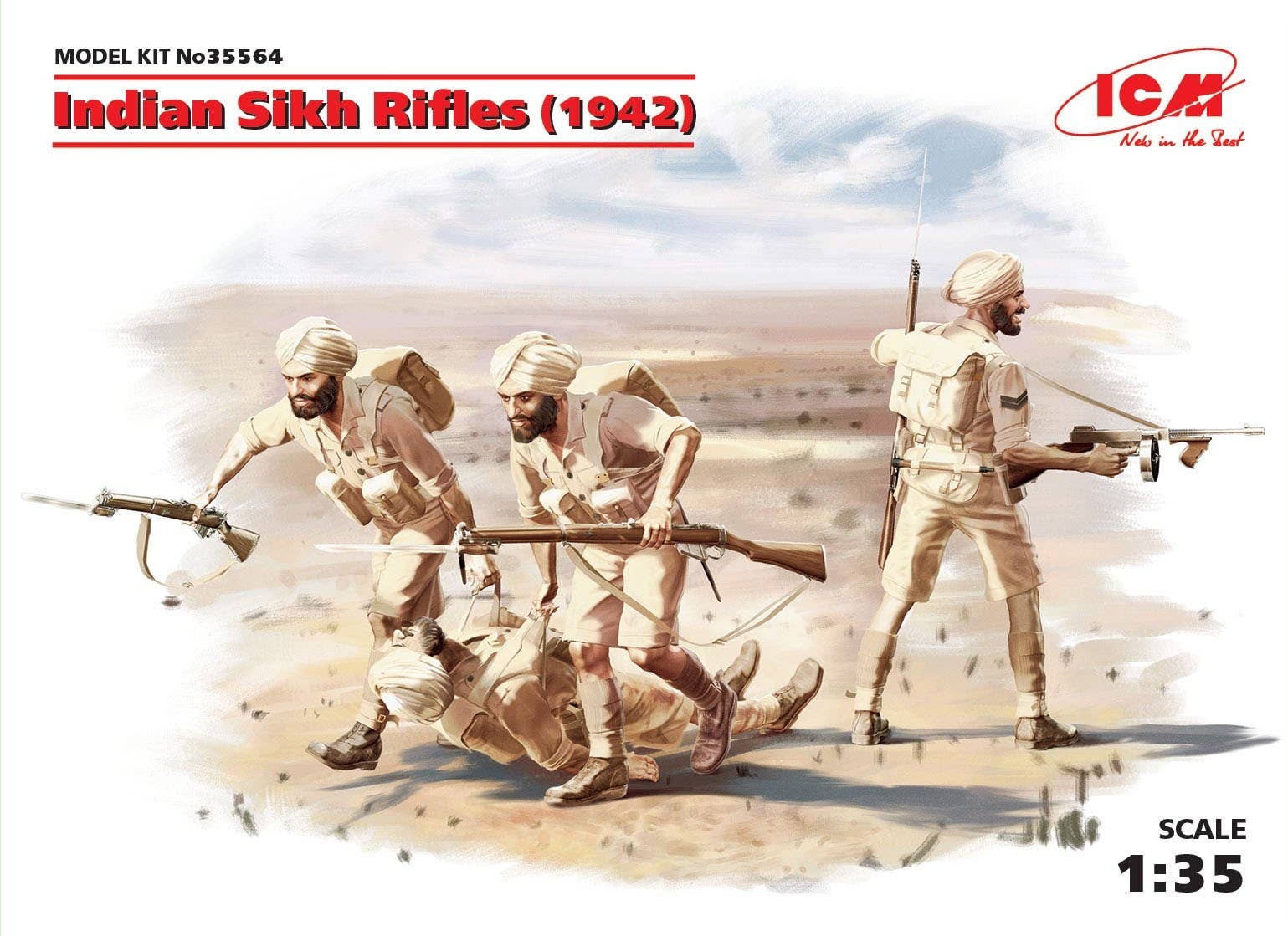 ICM 1/35 Indian Sikh Rifles (1942) (4 figures) | 4823044403431