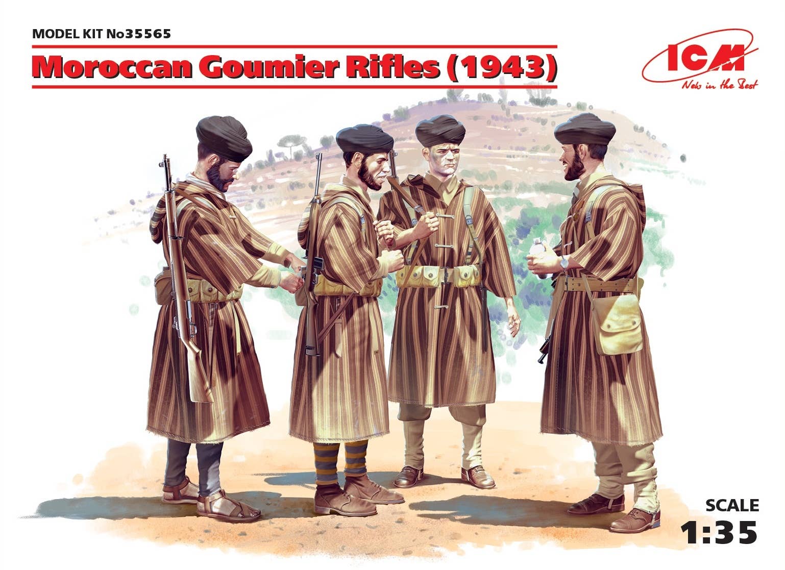 ICM 1/35 Moroccan Goumier Rifles (1943) (4 figures) | 4823044403448