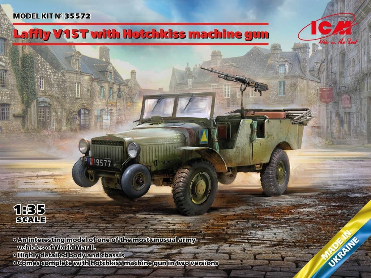 ICM 1/35 Laffly V15T with Hotchkiss Machine Gun | 4823044408818