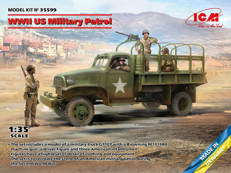 ICM 1/35 WWII US Military Patrol (G7107 with MG M1919A4)