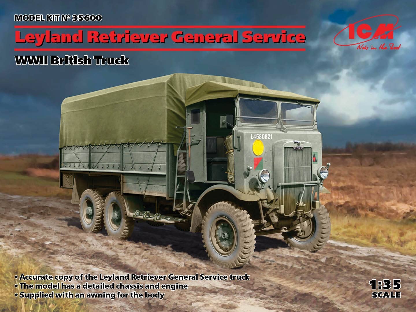 ICM 1/35 Leyland Retriever General Service, WWII British Truck (100% new molds) | 4823044406517