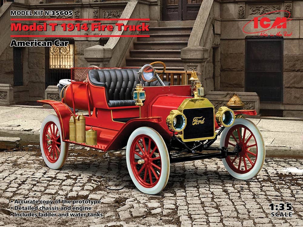 ICM 1/35 Model T 1914 Fire Truck, American Car | 4823044407958