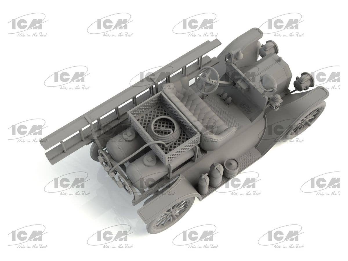 ICM 1/35 Model T 1914 Fire Truck with Crew | 4823044407965