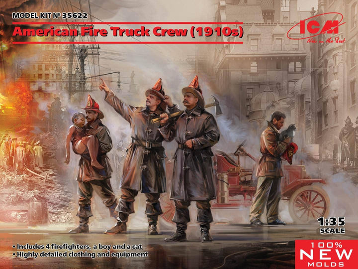 ICM 1/35 American Fire Truck Crew (1910s) (100% new molds) | 4823044408061