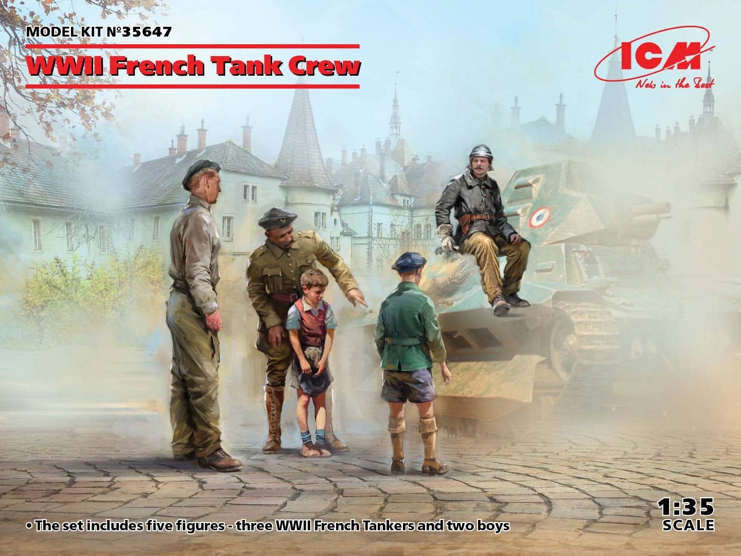 ICM 1/35 WWII French Tank Crew (4 figures) (100% new molds) | 4823044406142
