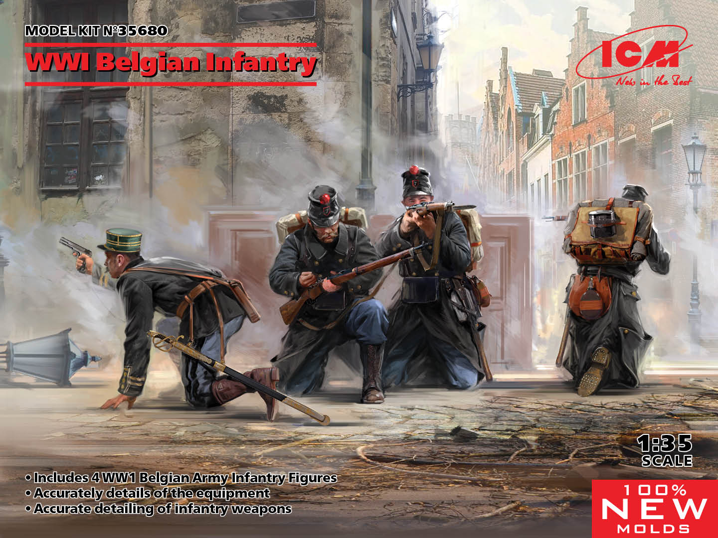 ICM 1/35 WWI Belgian Infantry (100% new molds) | 4823044408184
