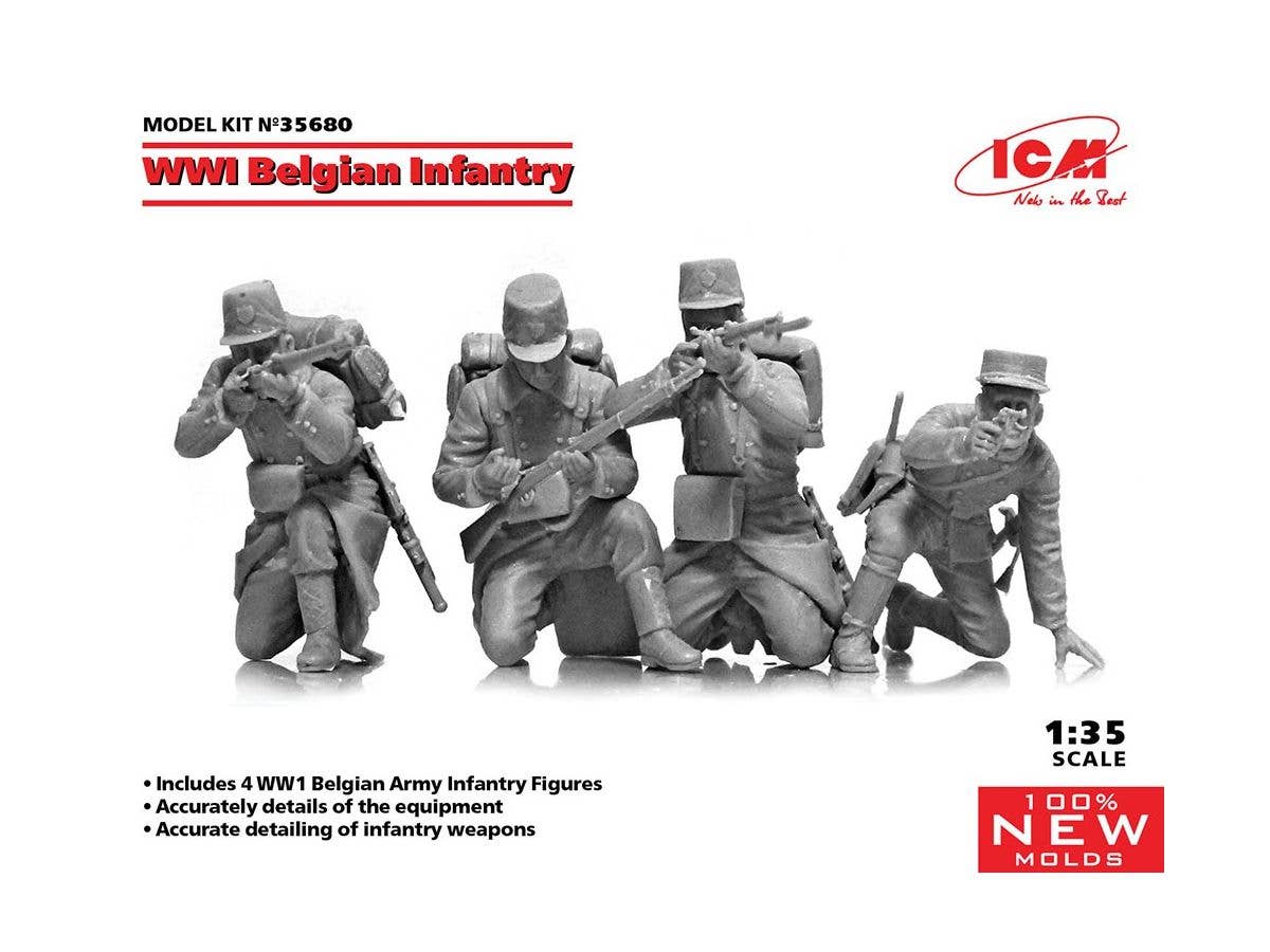 ICM 1/35 WWI Belgian Infantry (100% new molds) | 4823044408184