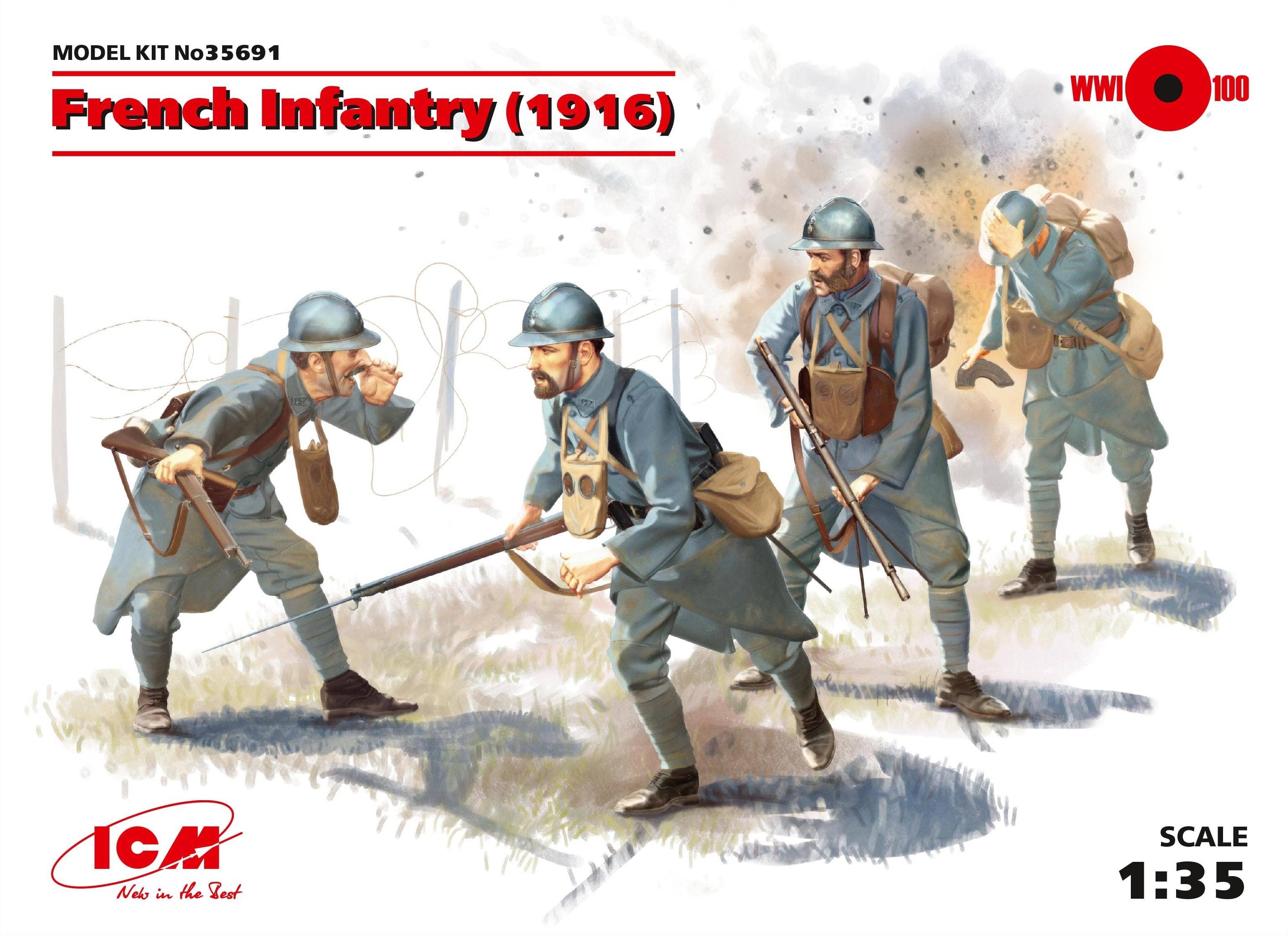 ICM 1/35 French Infantry (1916) (4 figures) | 4823044404193