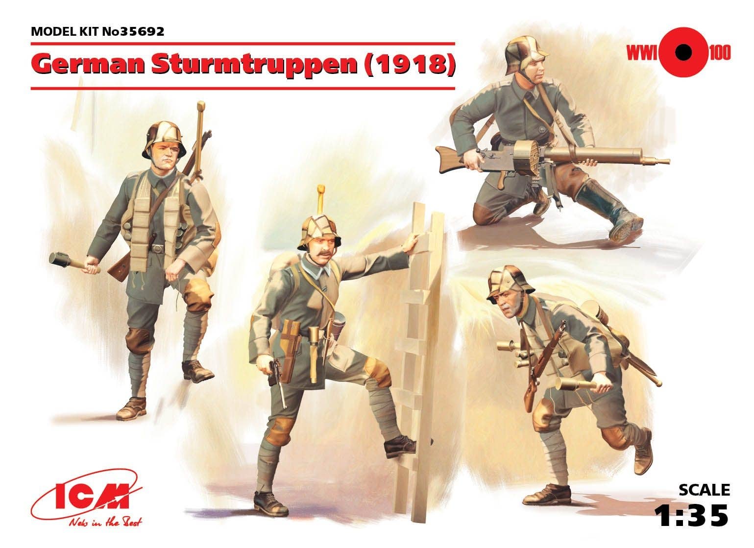 ICM 1/35 German Sturmtruppen (1918) (4 figures) | 4823044404124