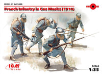 ICM 1/35 French Infantry in Gas Masks (1918) (4 figures) | 4823044404704