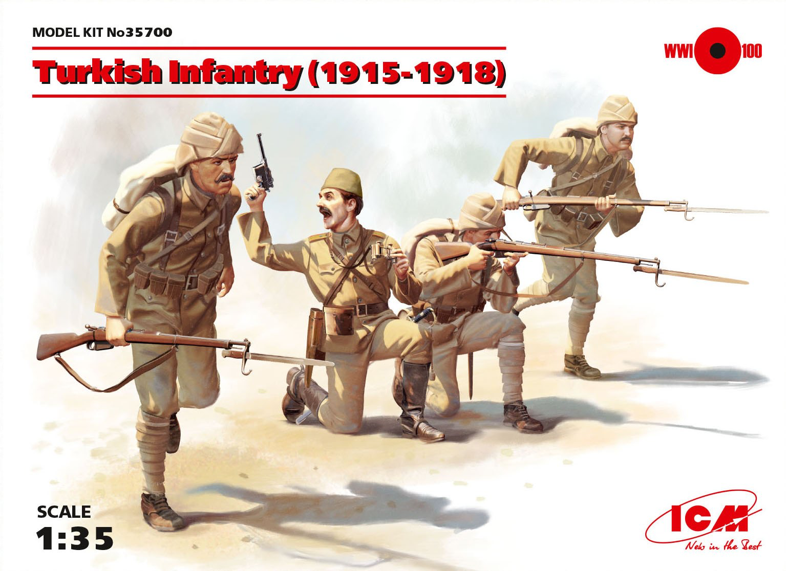 ICM 1/35 Turkish Infantry (1915-1918) (4 figures) | 4823044404780