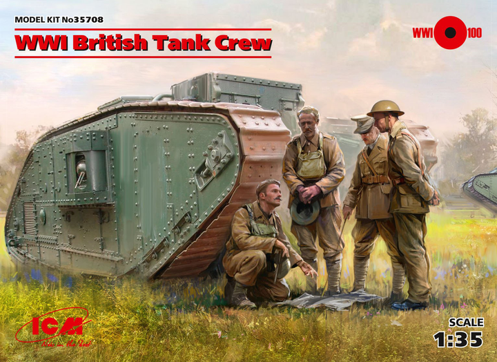 ICM 1/35 WWI British Tank Crew (4 figures) (100% new molds) | 4823044405565