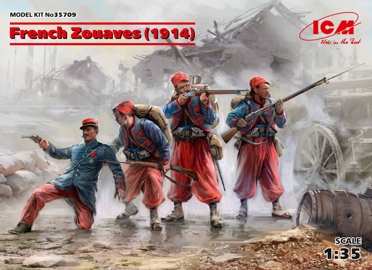 ICM 1/35 French Zouaves (1914) (4 figures)  (100% new molds) | 4823044405572