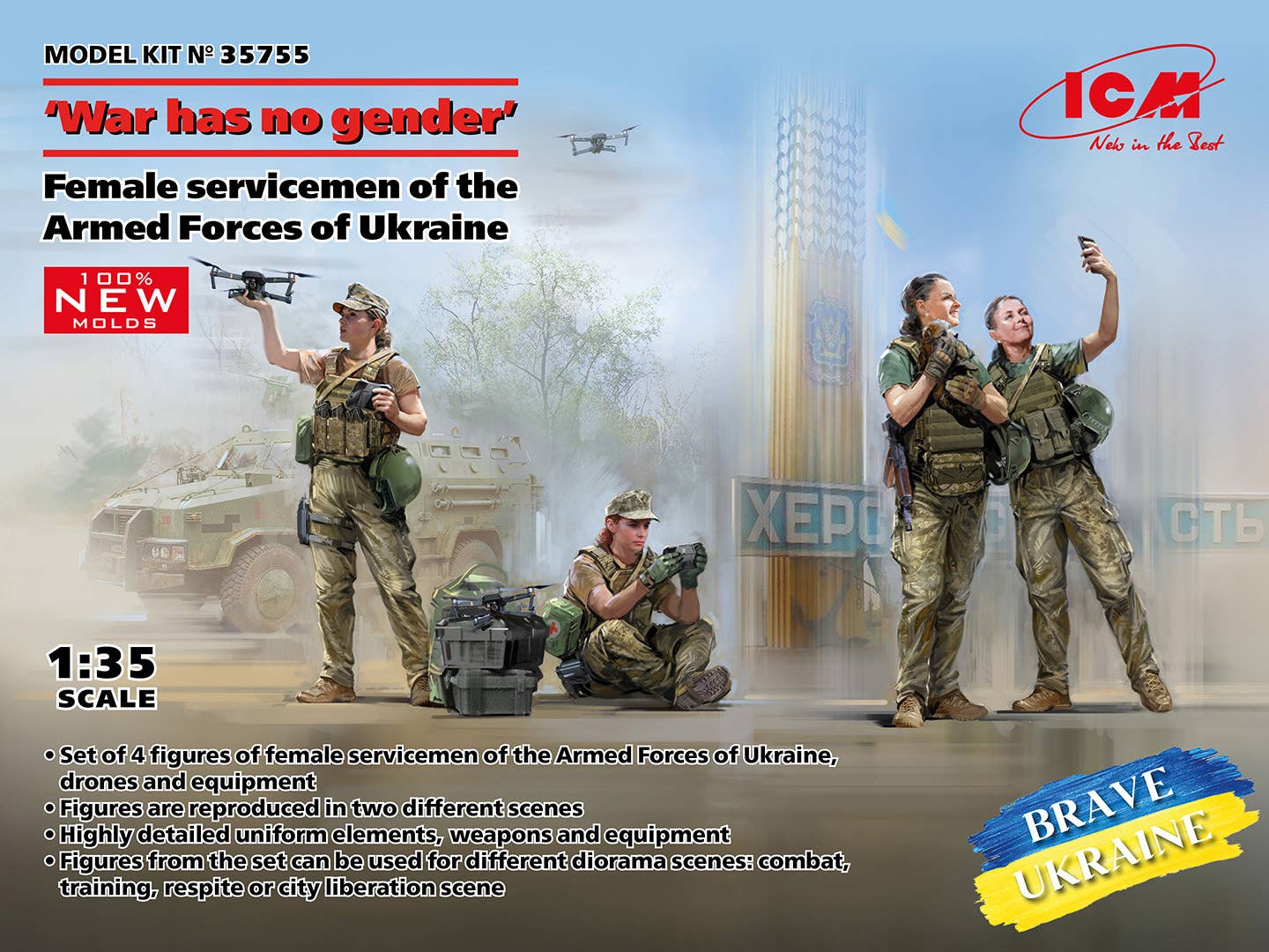 ICM 1/35 ''War has no gender'. Female servicemen of the Armed Forces of Ukraine (100% new molds) | 4823044410163
