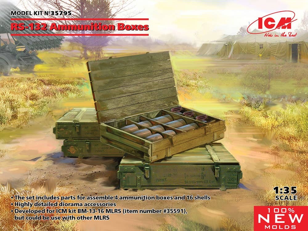 ICM 1/35 RS-132 Ammunition Boxes. 100% New Molds | 4823044407903