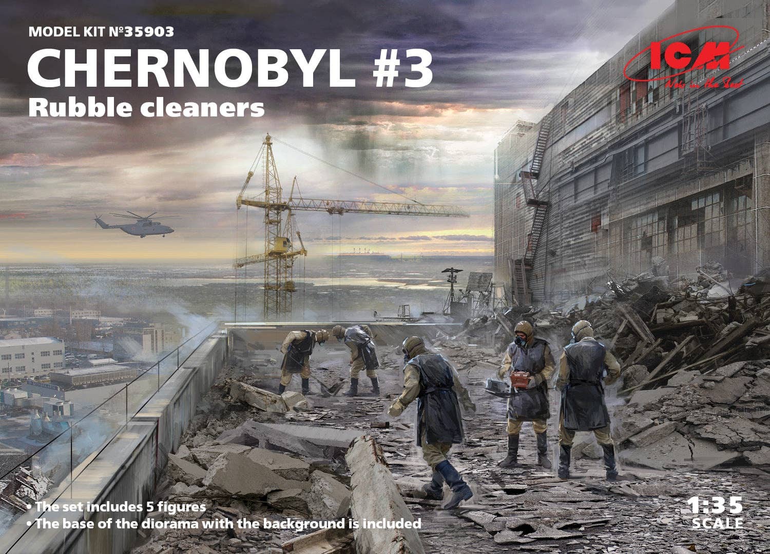 ICM 1/35 Chernobyl#3. Rubble cleaners (5 figures) | 4823044406180