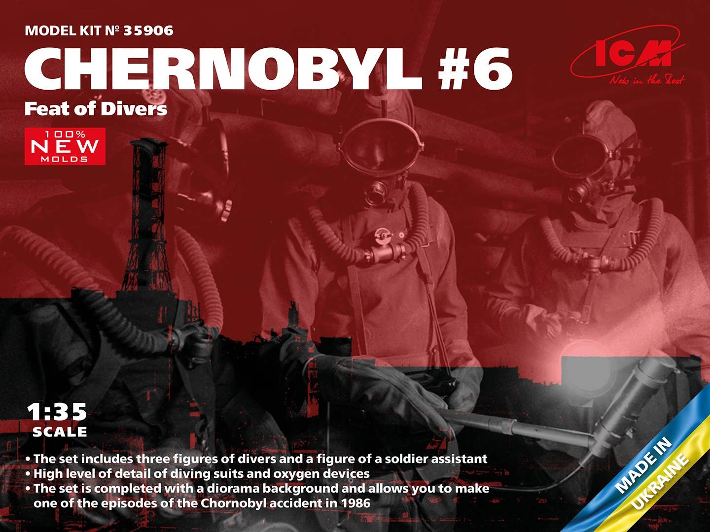 ICM 1/35 Chernobyl#6. Feat of Divers (3 figures) (100% new molds), Figure | 4823044409785