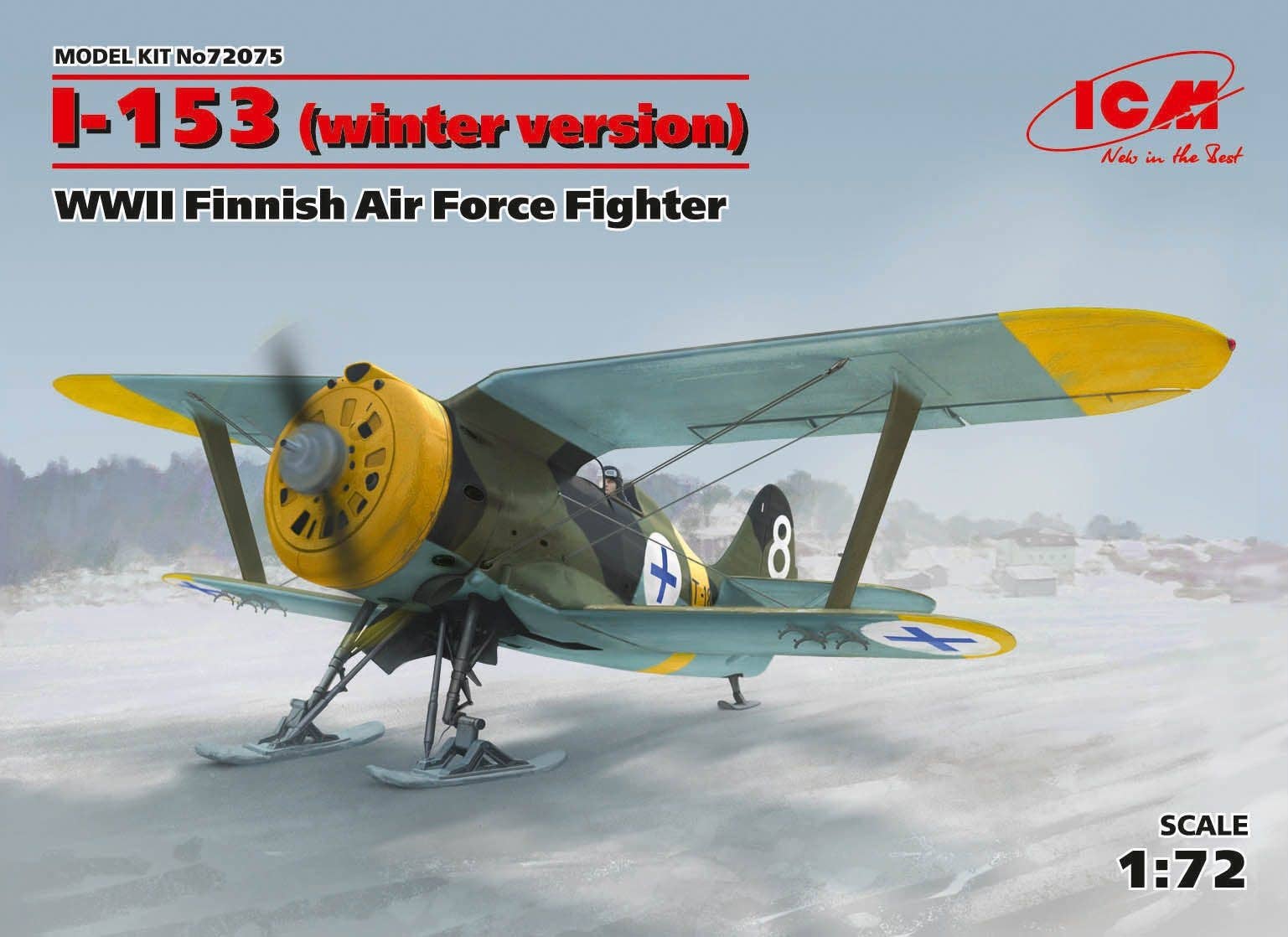 ICM 1/72 I-153 , WWII Finnish Air Force Fighter (winter version) | 4823044404377